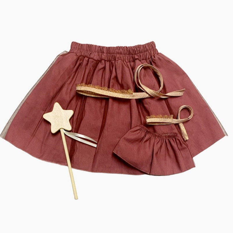 Duo de jupes et headbands enfant et poupée Gordis MINIKANE, avec baguette magique