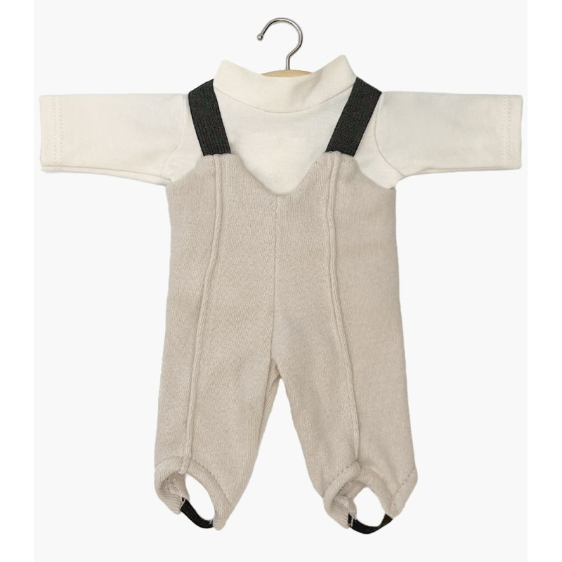 Ensemble fuseau Popeye pour poupon Gordis MINIKANE, lin écru