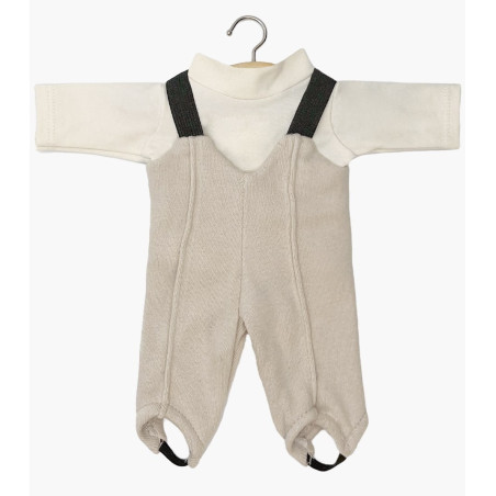 Ensemble fuseau Popeye pour poupon Gordis MINIKANE, lin écru