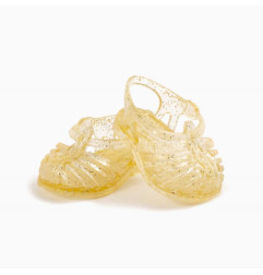 Sandales de plage poupée Gordis MINIKANE, Doré pailleté