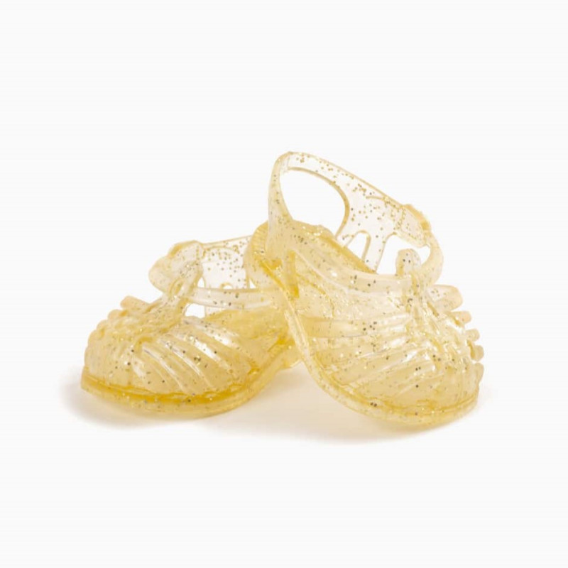 Sandales de plage poupée Gordis MINIKANE, Doré pailleté