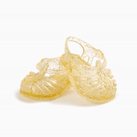 Sandales de plage poupée Gordis MINIKANE, Doré pailleté
