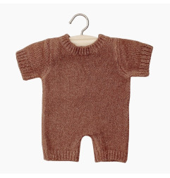 Combinaison poupon Babies Félix MINIKANE, tricot caramel chiné