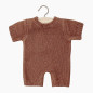 Combinaison poupon Babies Félix MINIKANE, tricot caramel chiné