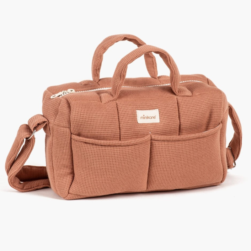 Sac à langer poupée MINIKANE, nid d'abeille cassonade
