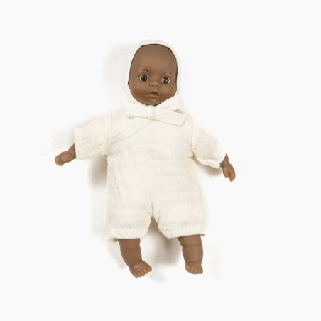 Poupée 17 cm Pio MINIKANE, body et béguin écru