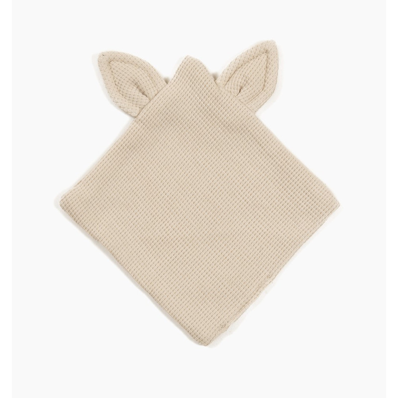 Doudou lapin poupon Babies MINIKANE, nid d'abeille lin