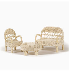 Mini salon en osier poupée Minis MINIKANE