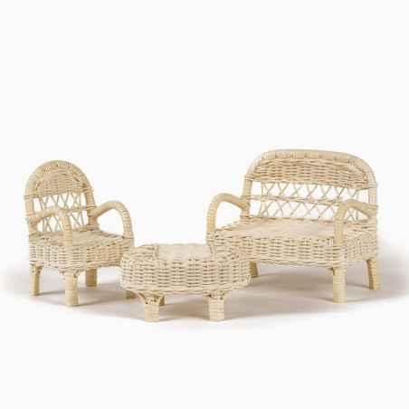 Mini salon en osier poupée Minis MINIKANE