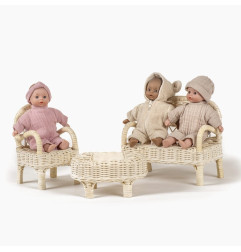 Mini salon en osier poupée Minis MINIKANE