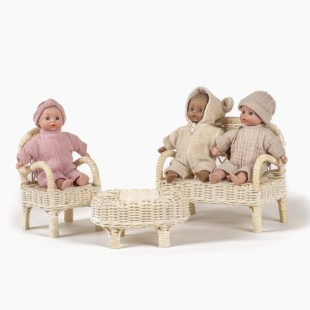 Mini salon en osier poupée Minis MINIKANE