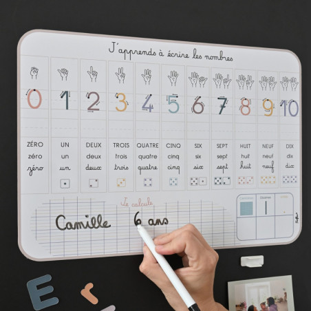 Ardoise magnétique FERFLEX, J'apprends à écrire les nombres