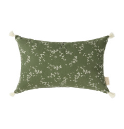 Coussin pompons NOBODINOZ, Green Jasmine