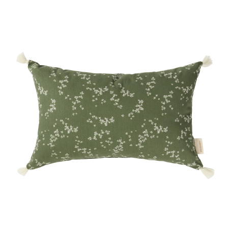 Coussin pompons NOBODINOZ, Green Jasmine