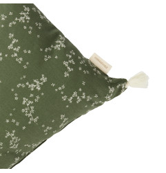 Coussin pompons NOBODINOZ, Green Jasmine