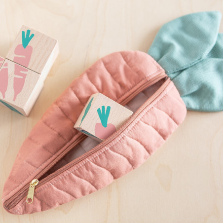 Cubes en bois Veggies NOBODINOZ, 4 pièces