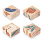 Cubes en bois Veggies NOBODINOZ, 4 pièces