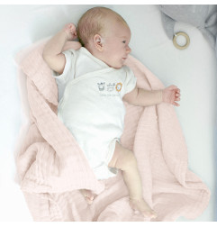 Couverture lange mousseline NORD COAST COMPANY, rose