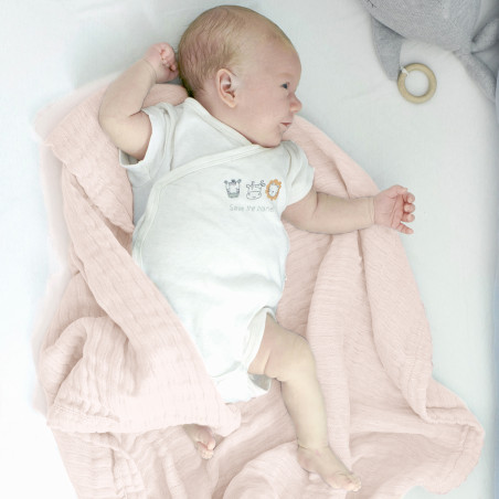 Couverture lange mousseline NORD COAST COMPANY, rose