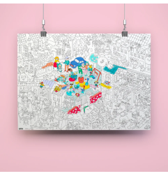 Poster géant à colorier Kids Life OMY