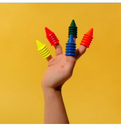 Boîte de 6 maxi crayons à doigts en cire OMY