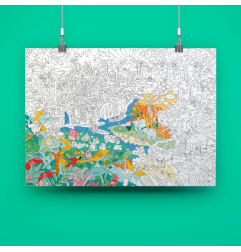 Poster géant à colorier Jungle OMY