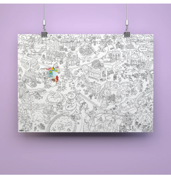 Poster géant à colorier Animal City OMY