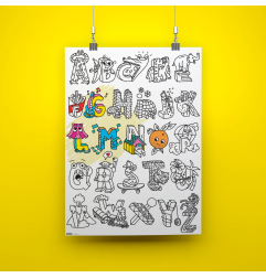 Poster géant à colorier ABC OMY