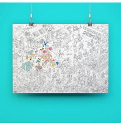 Poster géant à colorier Poney Club OMY