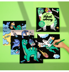 Coloriage velours Dino OMY