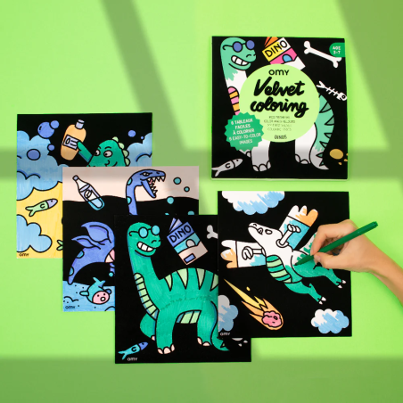 Coloriage velours Dino OMY