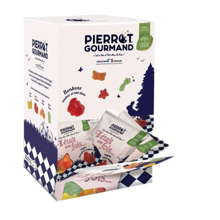 Boîte distributrice de 40 sachets de bonbons PIERROT GOURMAND