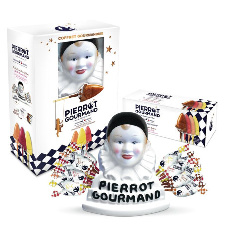 Coffret Buste porte-sucettes et 40 sucettes PIERROT GOURMAND