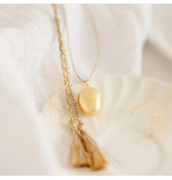 Bola de grossesse Cocon, doré à l'or fin, cordon biscuit PLEINE LUNE