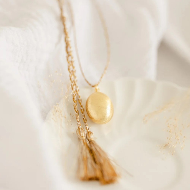 Bola de grossesse Cocon, doré à l'or fin, cordon biscuit PLEINE LUNE