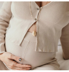 Bola de grossesse Cocon, doré à l'or fin, cordon biscuit PLEINE LUNE