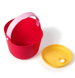 Seau de plage et tamis Bucki QUUT, Cerise Rose banane