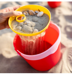Seau de plage et tamis Bucki QUUT, Cerise Rose banane