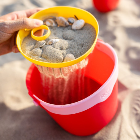 Seau de plage et tamis Bucki QUUT, Cerise Rose banane