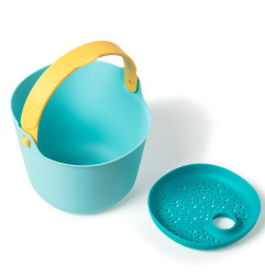 Seau de plage et tamis Bucki QUUT, Bleu banane