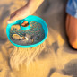Seau de plage et tamis Bucki QUUT, Bleu banane