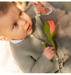 Hochet et anneau de dentition Théo la Tulipe OLI & CAROL