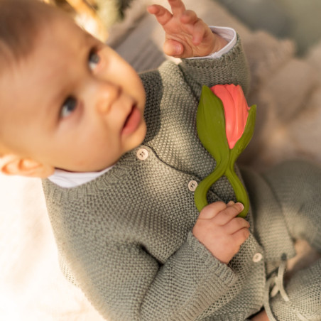 Hochet et anneau de dentition Théo la Tulipe OLI & CAROL
