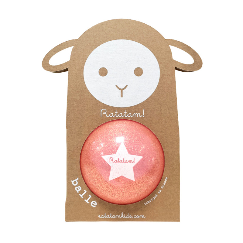 Ballon pailleté 10 cm RATATAM, mouton rose
