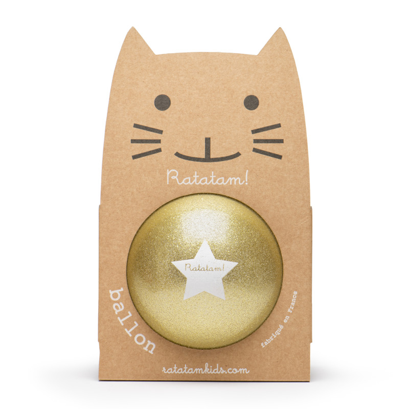 Ballon 22 cm RATATAM, doré pailleté