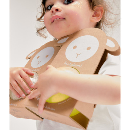 Ballon pailleté 10 cm RATATAM, mouton jaune