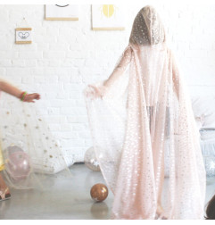 Cape de fée RATATAM, rose à étoiles argentées