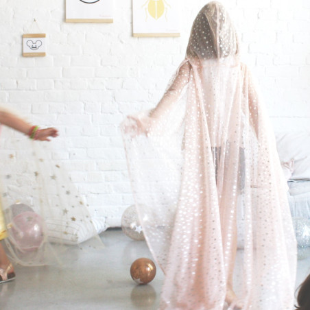 Cape de fée RATATAM, rose à étoiles argentées