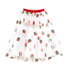 Jupon long RATATAM, motif fraises et sequins