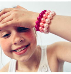 Ensemble de 3 bracelets RATATAM, élastiqués, roses